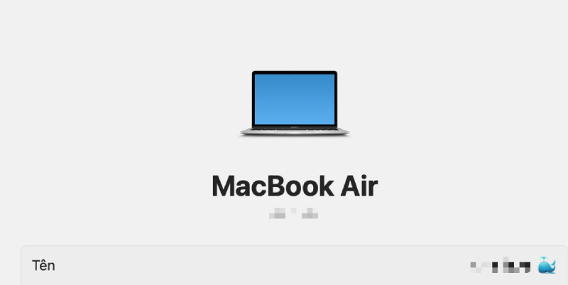 Ví dụ về tên laptop